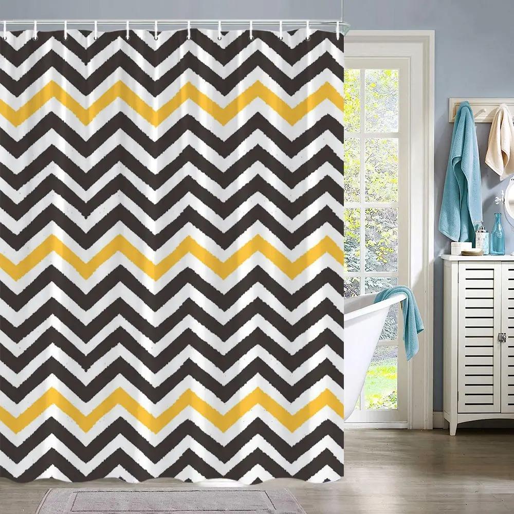 Vintage Abstrakte Geometrische Linien Badezimmervorhang Aztec Duschvorhang Bohemian Heim Badezimmer Dekor Polyester Duschvorhänge