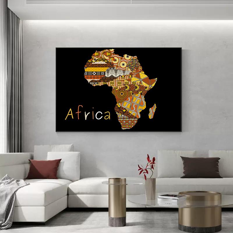 Vintage Map of Africa Poster Print Canvas Painting Africa Landscape Wall Art Picture For Modern Living Room Home Decoration