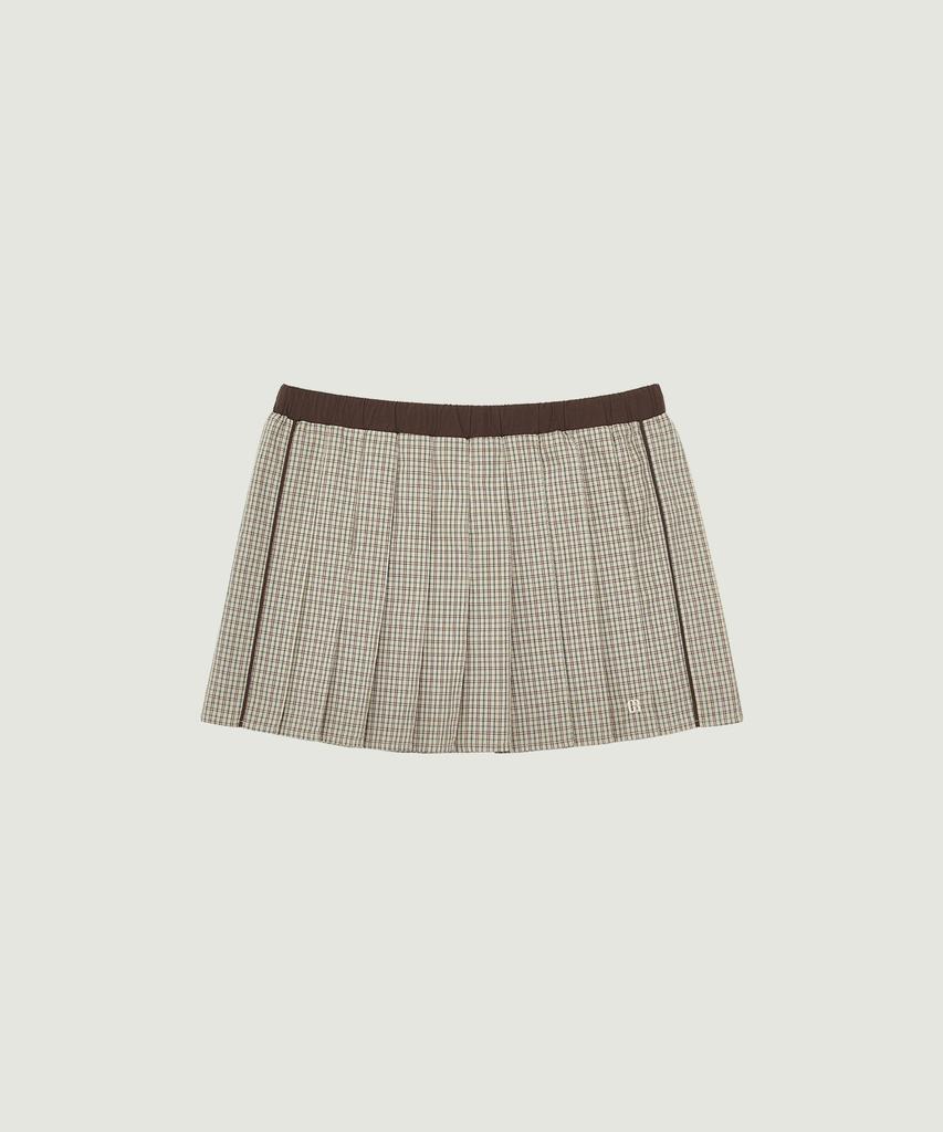 Grove Paisley Check Skirt (Beige Check)
