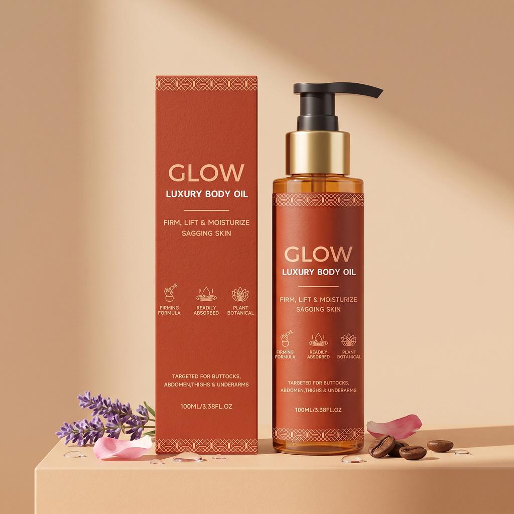 Glow Body Oil Lightweight Nourishing Skin Oil for Smooth Radiant Skin Quick Absorbing Non-Greasy Hydrating Body Essence Travel Size