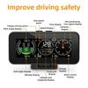Buerjia Auto HUD Head Up Displej Inklometr Kompas Rychloměr GPS Alarm překročení rychlosti Digitální rychlost Sklonoměr Autodíly 1ks