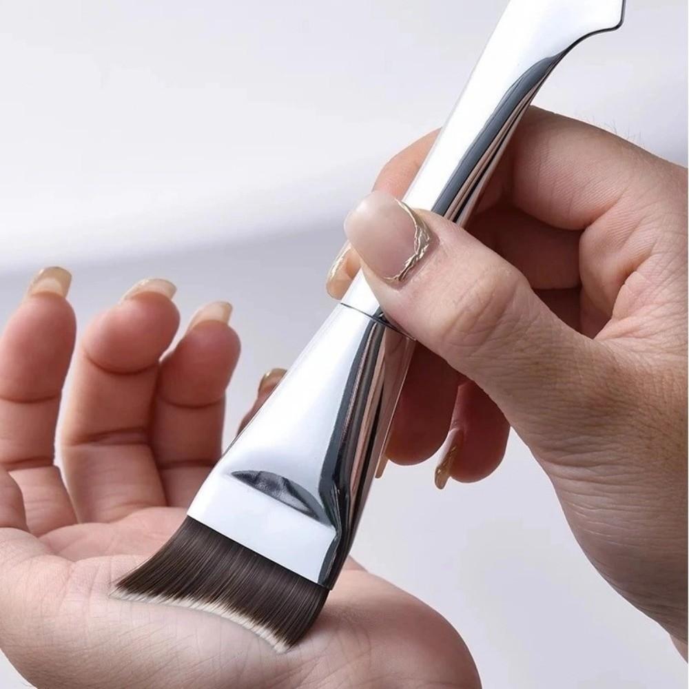 Ultra-Thin Liquid Cream Brush Double-headed Curved Flat Head Brush Flat Makeup Brush Liquid Makeup