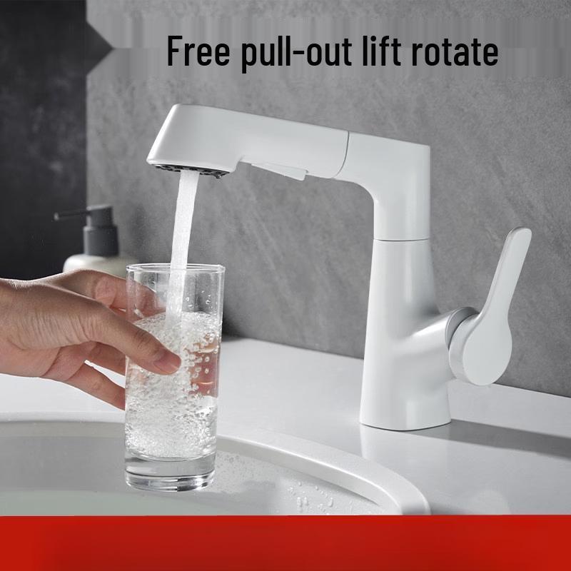 OEING Gunmetal Grey Lift Pull-Out Basin Faucet