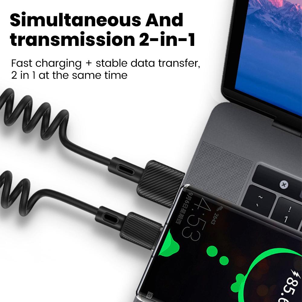 Das superschnelle Ladekabel mit Federaufzug vom Typ C mit 66 W ist für das Carplay-Datenkabel des Huawei iPhone geeignet