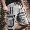 Men's Washed Denim Cargo Shorts Zipper Multi‑Pocket Casual Loose Knee‑Length Shorts Vintage Summer Outdoor Short Pants