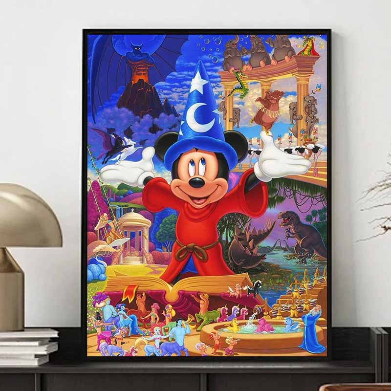 Disney Diamond Painting Disney Fantasia Mickey Mouse Theme Illustration DIY Kit Adult Arts and Crafts Home Decor and Gift