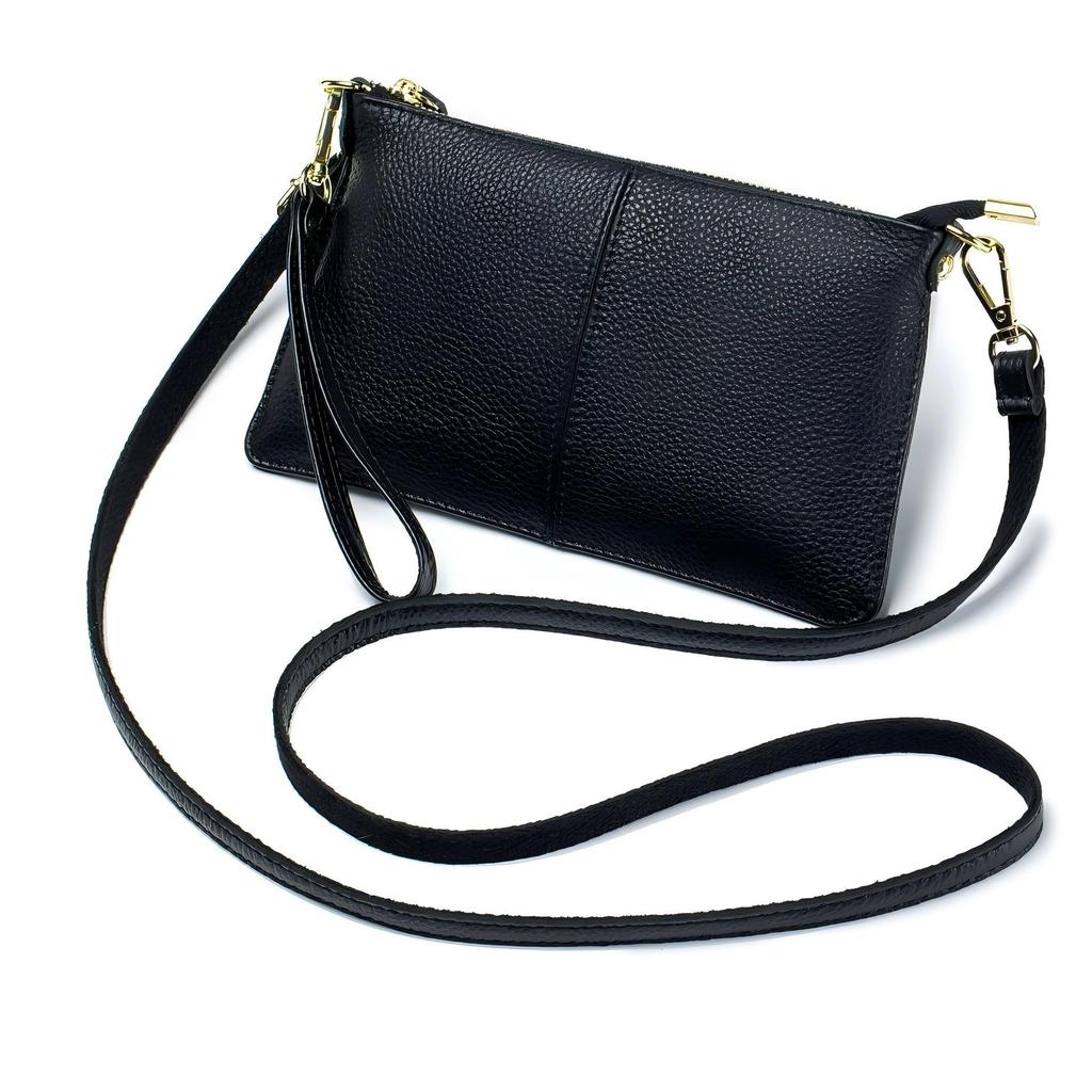 Women's Genuine Leather Crossbody & Clutch Bag: Soft Cowhide, Versatile Handbag