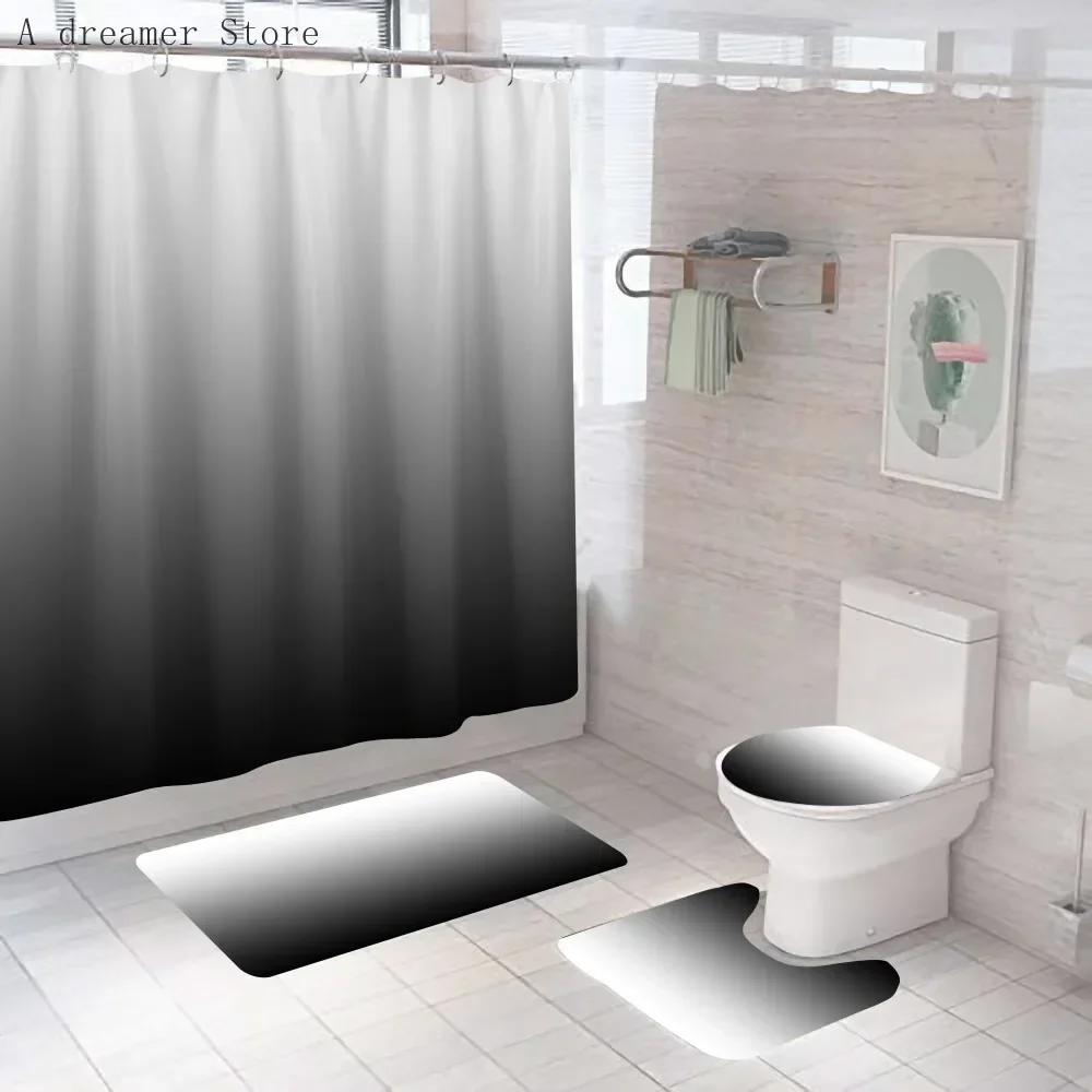

Modern Blue Gradient Stripes Shower Curtain Decor Waterproof Polyester Bath Curtains For Bathroom Mats Rugs Bathtub Home Decor W60H190(CM)-1 Pcs