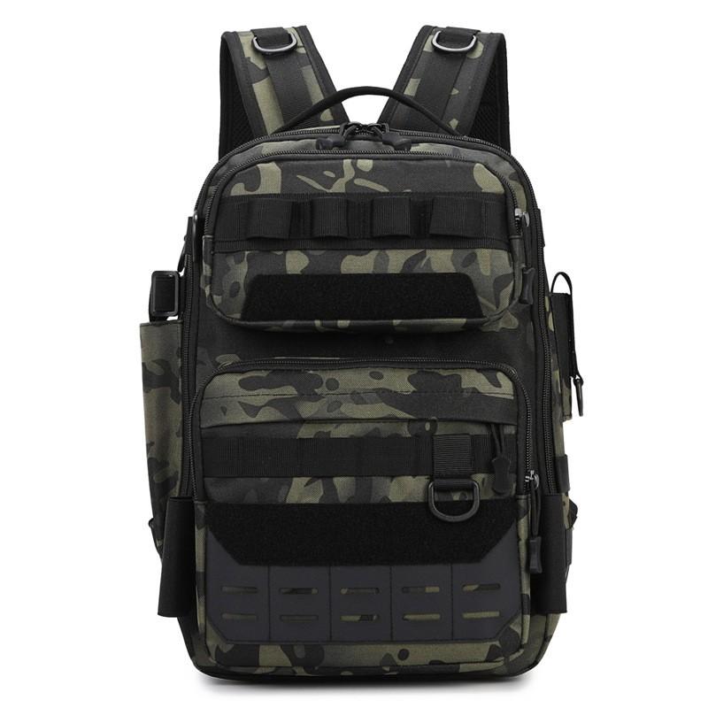Multi-Functional Fishing Backpack Hiking Camping Outdoor Tactical Travel 20-35L Lightweight Daypack With Arc Shoulder Straps