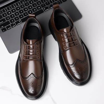 Herren Freizeitschuhe aus Leder Klassischer Business Britischer Stil Büro und Party zum Ausgehen Lässige Schnürschuhe für den Außenbereich Luxusqualität