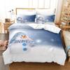 Christmas Duvet Cover Set King Queen Full Size Winter Theme Snowman Pattern Polyester Comforter Cover For Boys Festival Gift