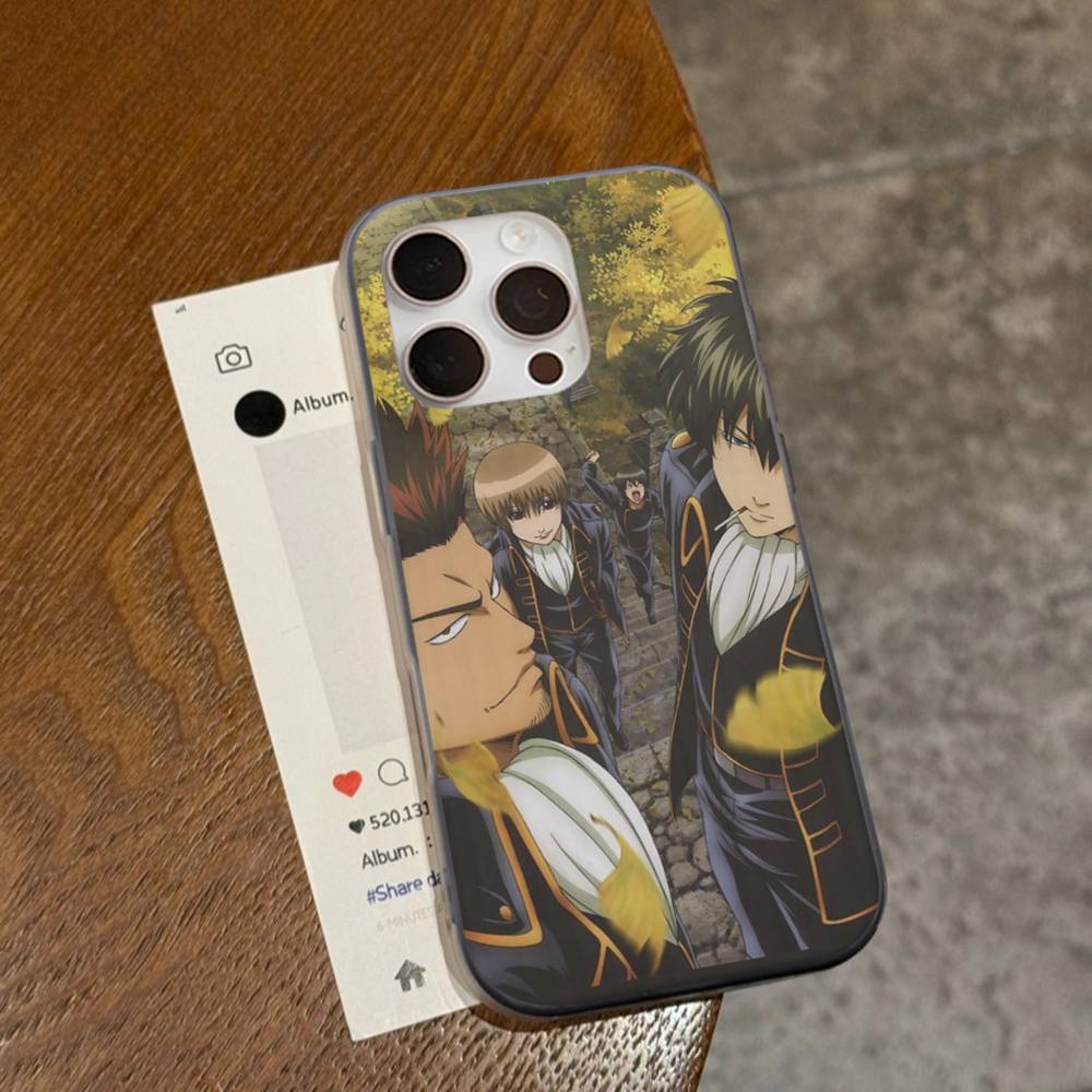 Lustige Anime GINTAMA Für IPhone 17 16 15 Plus Pro Max 12 14 Plus 11 13 Welle Wellige Streifen Funda Handyhülle