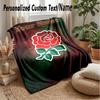 England Rugby Custom Flannel Throw Blanket Print Your Name Text Soft Warm Blanket Holiday Present