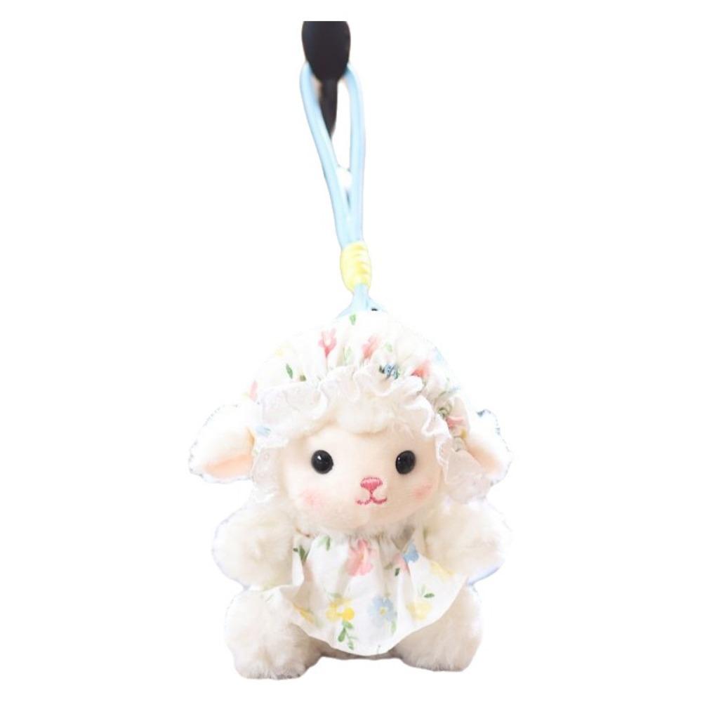Cartoon Sheep Plush Keychain Soft Lamb Bag Charm Cartoon Animal Stuffed Doll Holiday Gift
