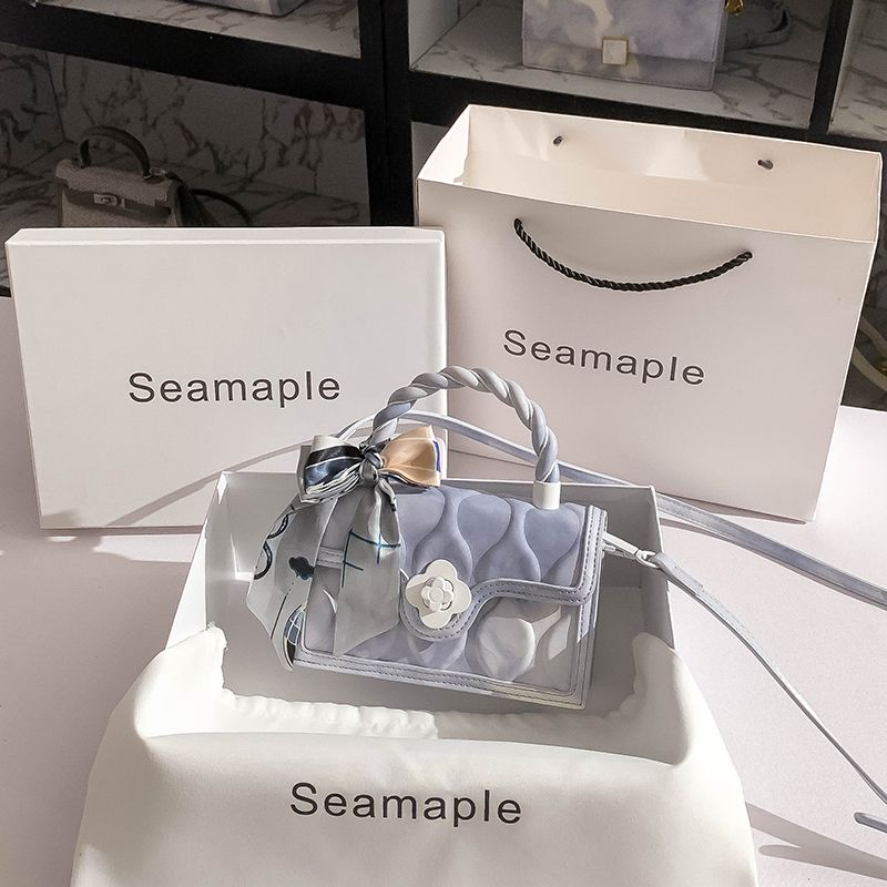 

Unique Design Genuine Leather Fashion Shoulder Crossbody Small Square Bag Wavy Moneland (Scarf)