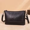 First layer cowhide women's bag new fashion leather shoulder messenger bag women's trendy versatile crocodile pattern small square bag
