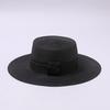 French Flat Top Elegant Straw Hat Women's Summer Fashion Versatile Jazz Top Hat Straw Visor Sun Hat