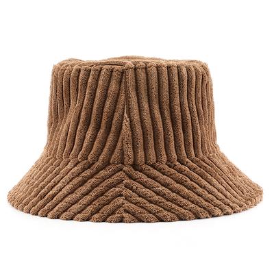 Personalized Autumn and Winter Solid Color Corduroy Bucket Hat Outdoor Sports Travel Warm Cold Basin Hat