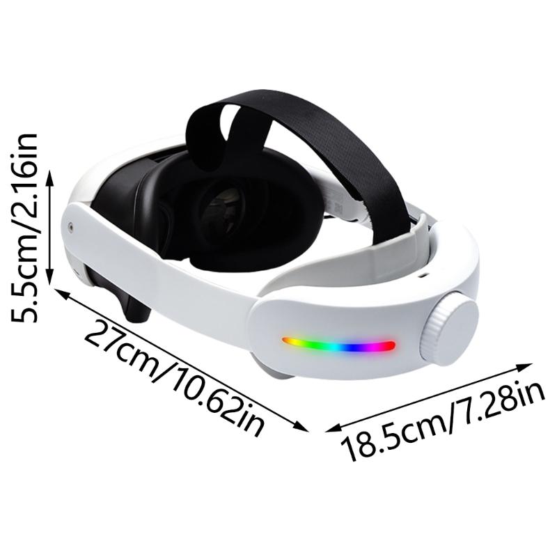 VR-Brillen Akku-Backup Kopfband für Q 3 Bequem Verstellbar 4000mAh Stromzubehör mit LED-Licht