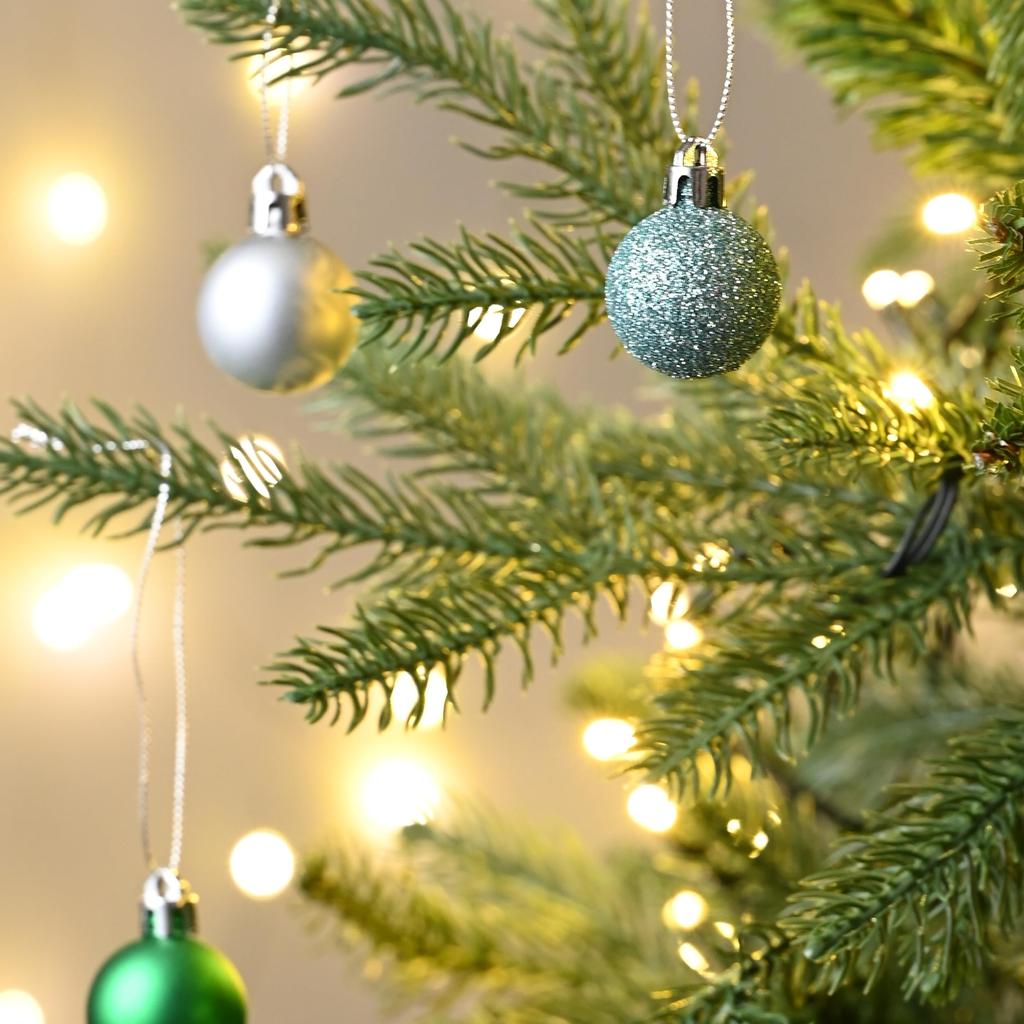 Valery Madelyn Christmas 49 Christmas Decorations Ornaments, 3cm, Balls, Silver-Blue, Elegant, Stylish, Chic, Ornaments,