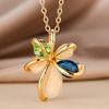 Irregular five-petal flower design earring, pendant, and necklace jewelry set Birthday and holiday party gift accessories