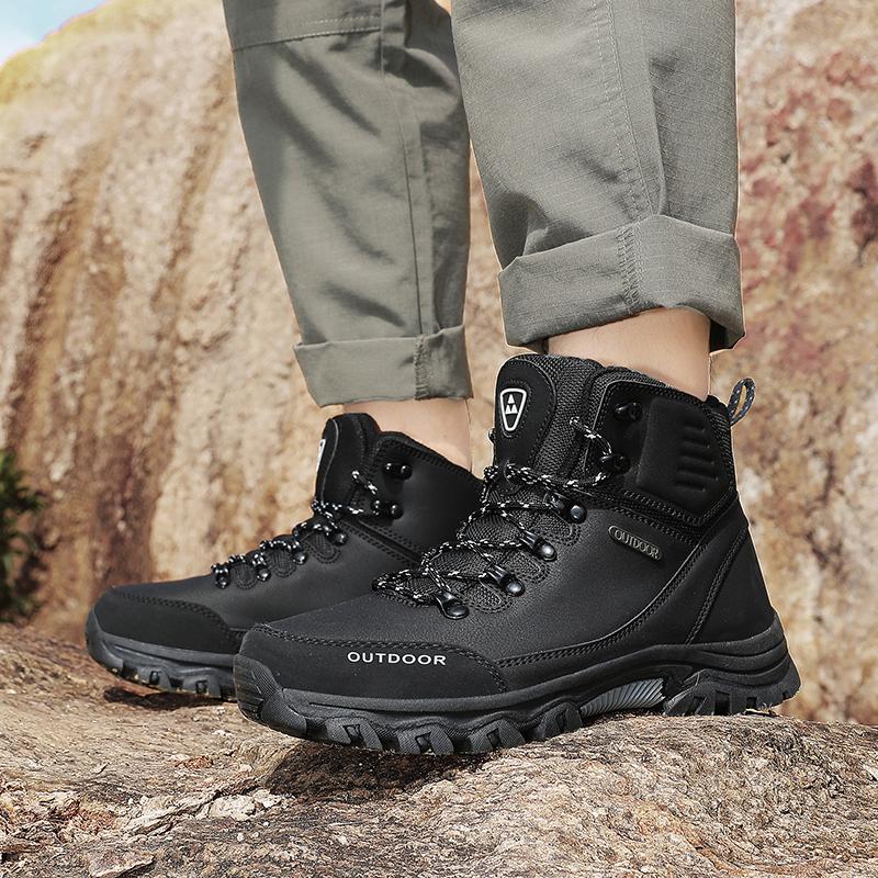 Outdoor Hiking Shoes Men Anti-slip Lace-up Thick-soled Comfortable High-top Boots Men Wear-resistant Breathable Casual Shoes Men