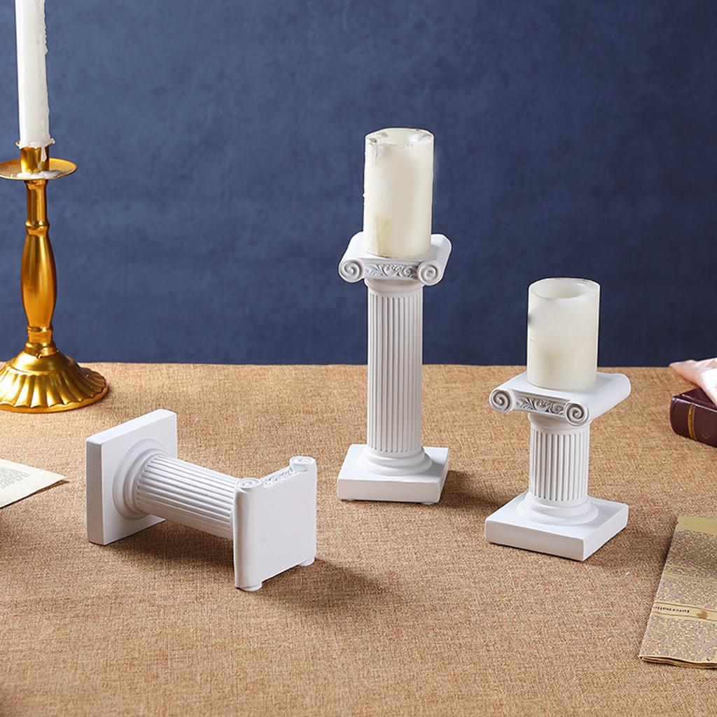 Resin Roman Column Ornament Decorative Centerpiece Pedestal Stand Figurine Sculpture for Wedding Festivals Decoration