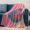 Colorful Mandala Print Fleece Blanket Bohemian Psychedelic Geometric Throw Blanket Home Decor Gift
