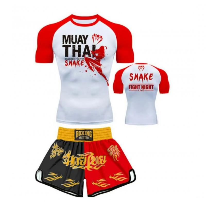 Kids Youth Boxing Training Set Short Sleeve Top Pants Martial Arts Sparring