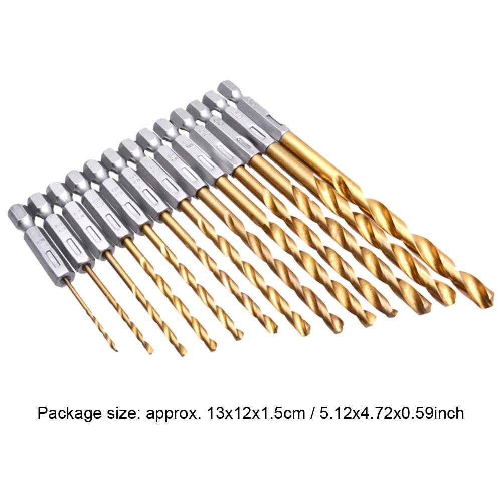 13 PCS 1/4inch Hex Shank Drill Bits Impact Driver Twist Drill Bit Set 13 PCS 1/4inch Hex Drill Bit Set Hex Shank Drilling Tools