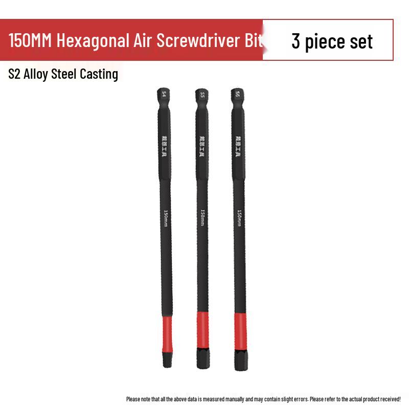 Hexagonal Anti-Slip S2 Alloy Steel Magnetic Screwdriver Bits for Electric Drills