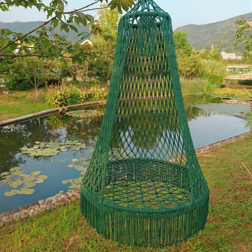 Bohemian Hand-Woven Tassel Hammock Chair for Indoor/Outdoor Camping