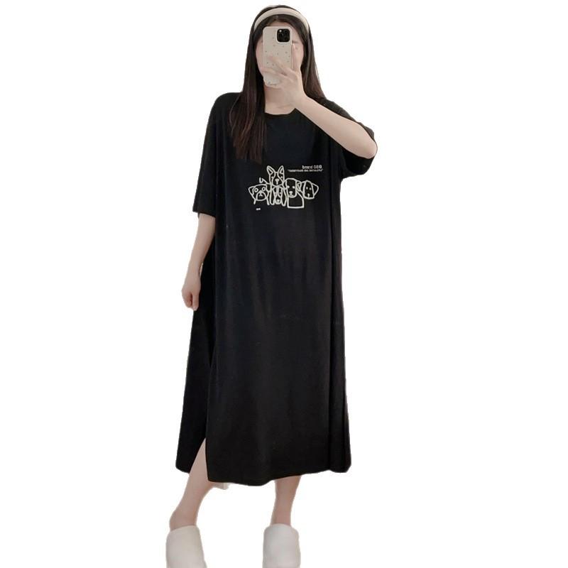 Tall Long 2026 New Korean Version Large Size Fat Mm Summer T-shirt Skirt Loose Ankle Short Sleeve Dress