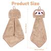 Coral Fleece Hand Towel Cute Cartoon Animal Fingertip Towel Hanging Towel For Household Kitchen Bathroom Wiping Hands