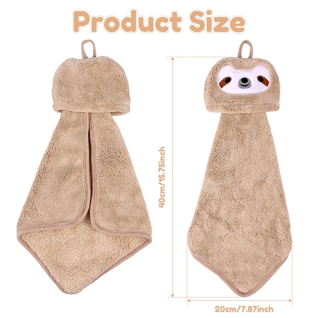 Coral Fleece Hand Towel Cute Cartoon Animal Fingertip Towel Hanging Towel For Household Kitchen Bathroom Wiping Hands