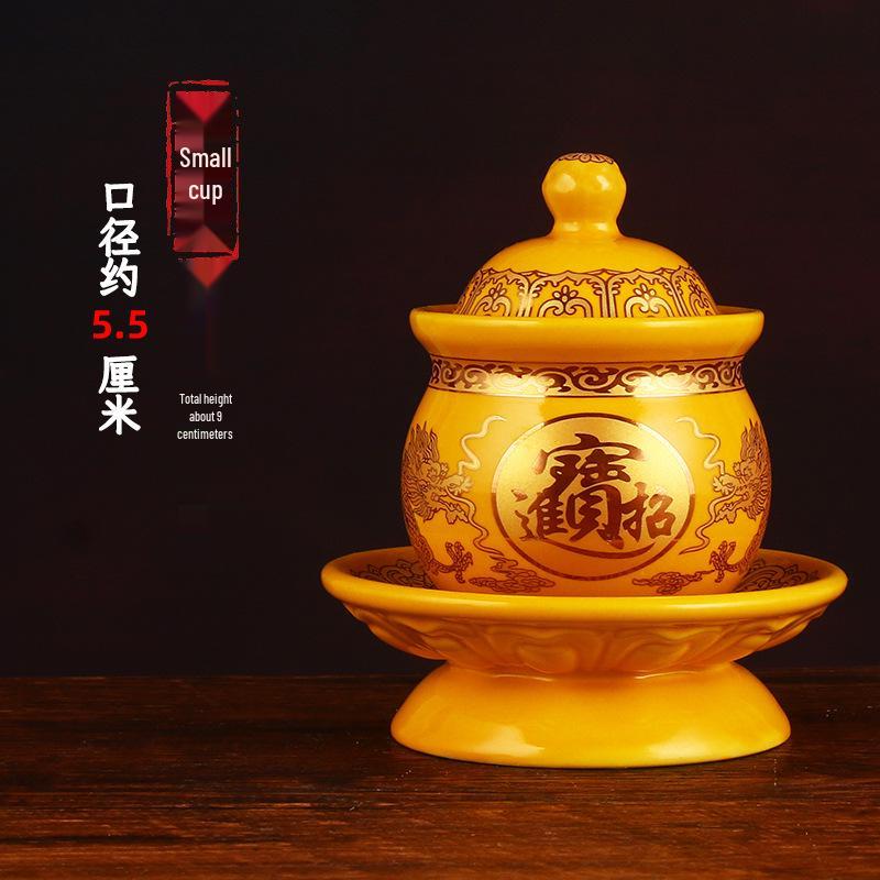 Keramische Opferbecher für Buddha, Guanyin und den Gott des Reichtums - Klein, Perfekt für Weihwasser und zum Anziehen von Reichtum.