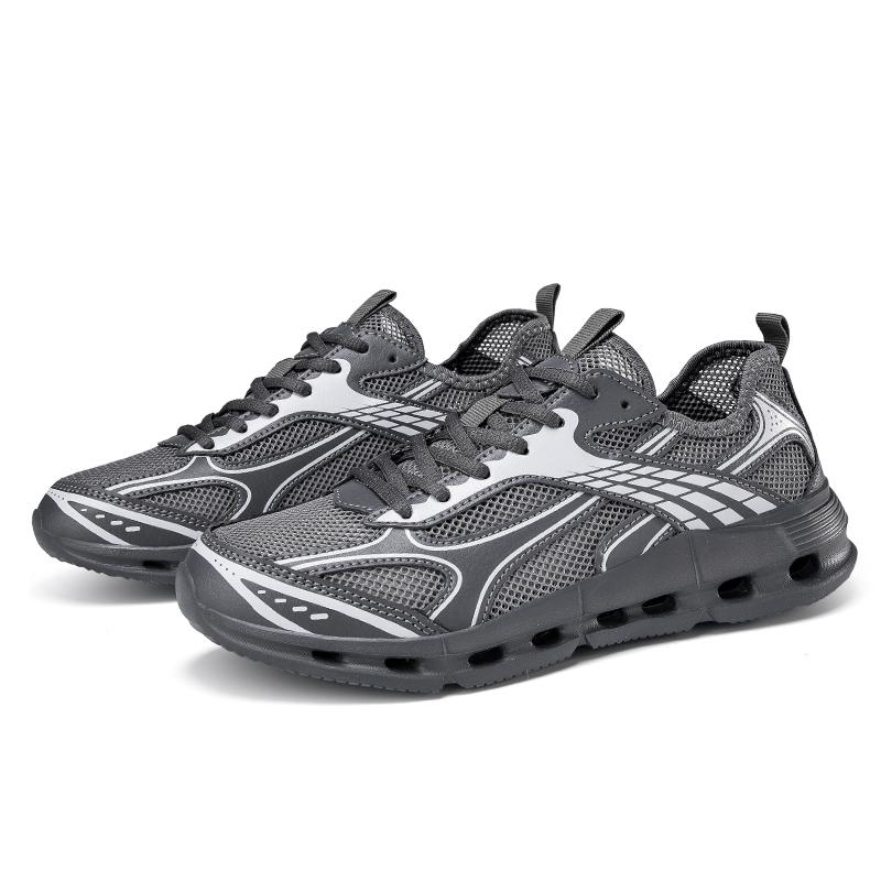 

Men s Breathable Mesh Outdoor Shoes, Anti Slip Hiking and Mountaineering Shoes 2025 Wear-resistant and Comfortable Sports Shoes 39 темно серый