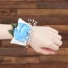 2pcs Pearl Rhinestone Wrist Corsage Diamond Rose Wedding Corsage  For Bridesmaid