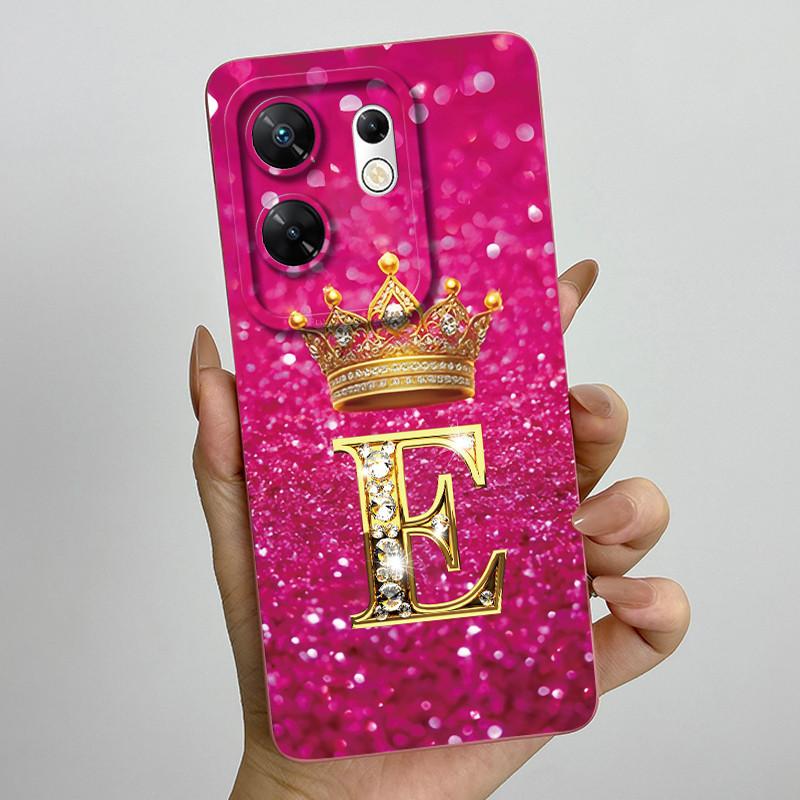 Case for infinix Zero 30 4G 5G Case X6731 Crown Letters Soft Silicone Shockproof Cover For Infinix Zero30 4g Cases X6731B Funda