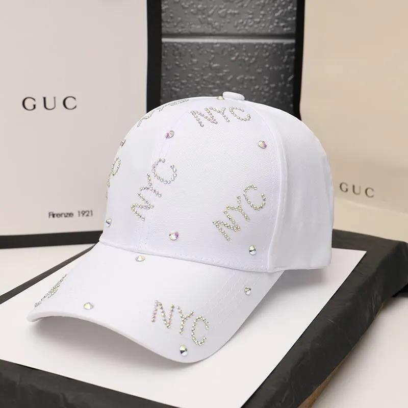 Čiapka Dámska jarná a letná celozápasová šiltovka s kamienkami Neformálne opaľovací krém Alphabet Baseballová šiltovka