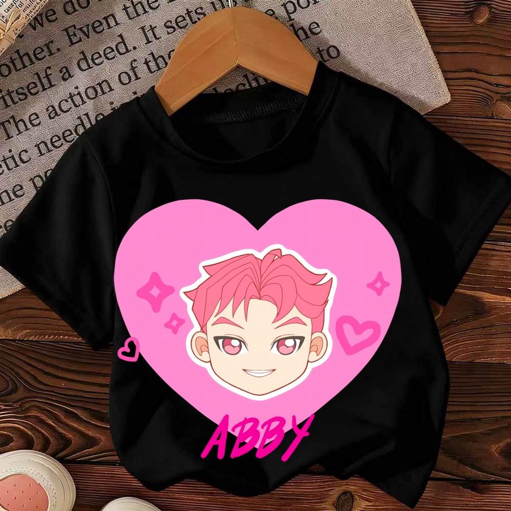 HuntrX Kpop Devil Hunter Children's T-shirt Anime Printed Short Sleeve Casual Round Neck Clothing Children's Top