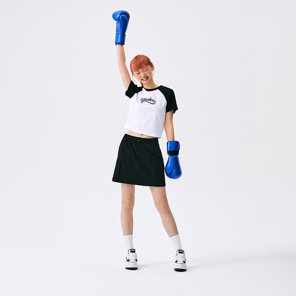 New MLB New York Yankees Basic Collection SS25 Cargo Short Skirts Women's Black 3FSKB0153-50BKS