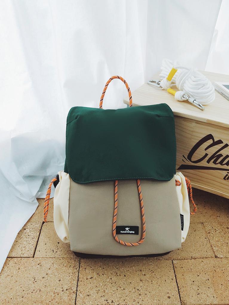 Schoolbag Chengyi, dew cream, ash stacked charcoal backpack, couple style casual atmosphere, outdoor hiking, daily versatile backpack