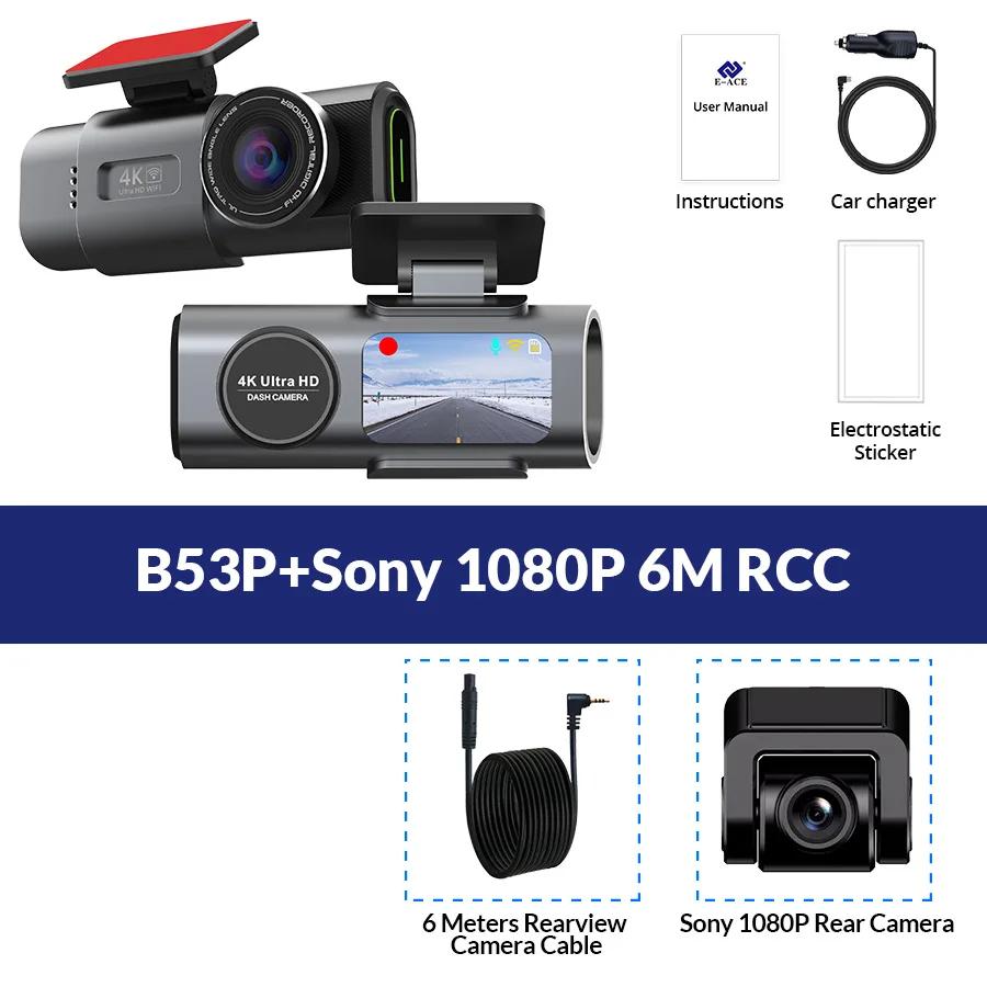 Nouveau double objectif 4K enregistreur de conduite Mini caméra GPS Wifi stationnement 24 heures avec caméra de recul 1080P Vision nocturne boîte noire enregistrement de voiture à bord