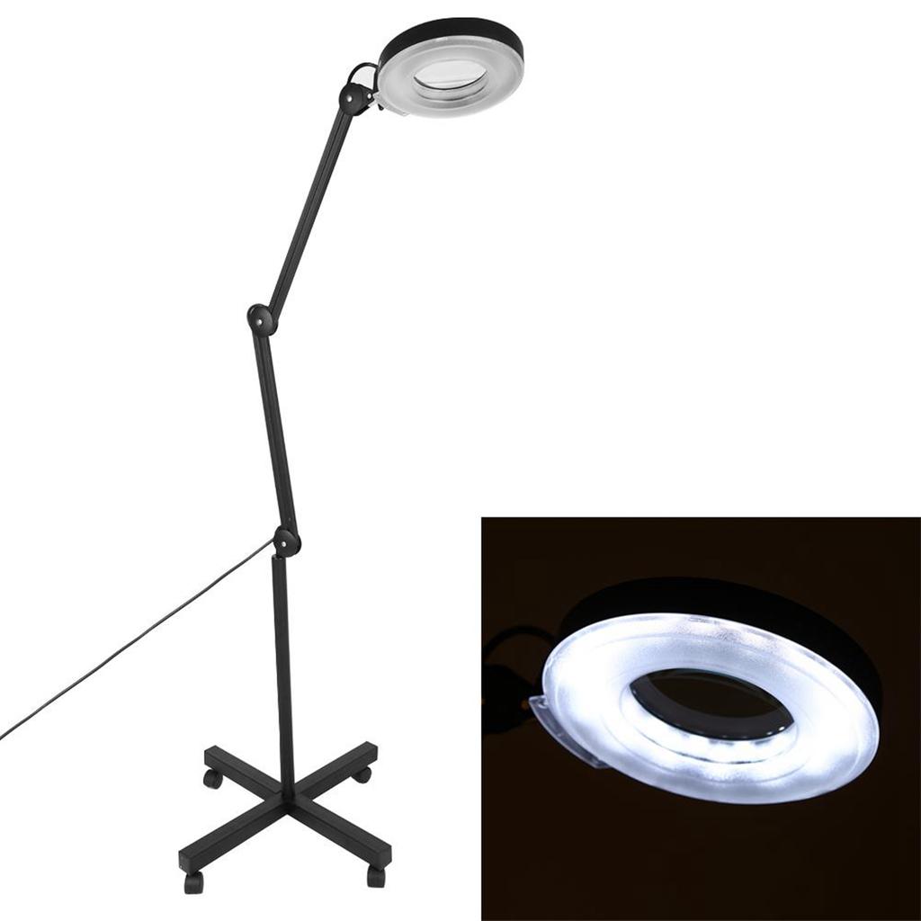 Stand Buty Cosmetic Makeup 5xMagnifying Lighted Magnifier Light Floor LED Lamp  Black