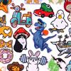 Patch Lapin Dinosaure DIY Patchs Animaux Drôles Brodés Pour Vestes Couture Applique Patch Dessin Animé Patchs Thermocollants Pour Vêtements