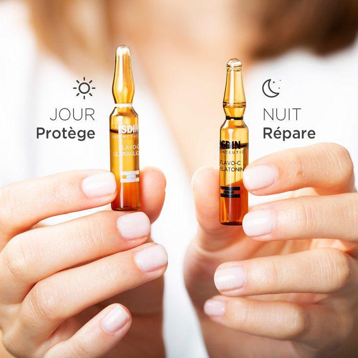 Sérum Antioxydant - Isdin - Melatonin + Ultraglican - 20 Ampoules - Non Comédogène - 2,5 Ml