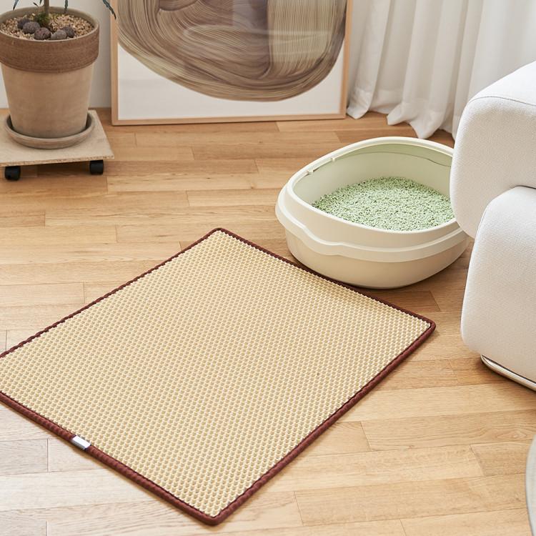 Clean Up Mat (Extra Large/Beige) Cat Toilet, Desertification Prevention Sand Mat, Footrest