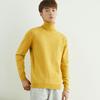 Korean Style High Neck Loose Fit Plus Size Men's Knitted Sweater - Non-Wool, Solid Color, Autumn/Winter