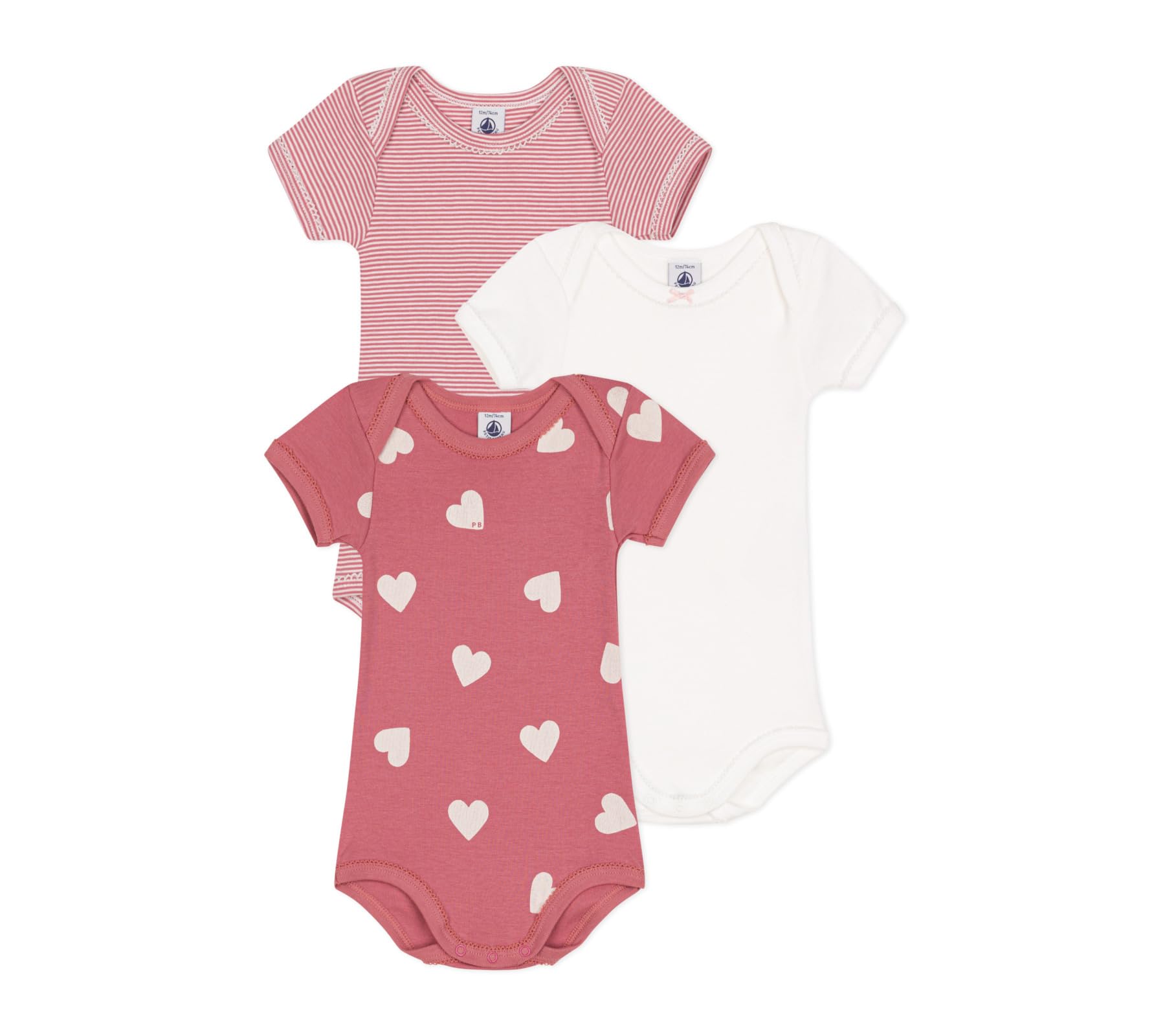 

Short sleeve body set of 3 A0BE2 Multicolor 1 6 months 67cm [Petit Bateau]